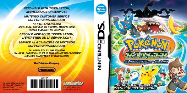 manual for Pokemon Ranger - Shadows of Almia